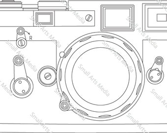 Cámara Leica M3 clásica con telémetro vectorial (svg, dxf, eps, png)