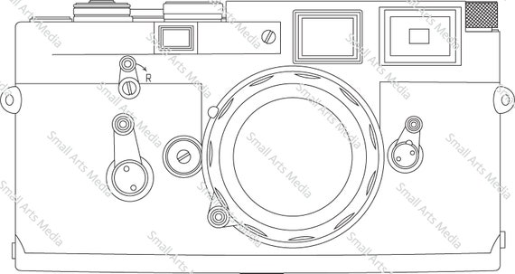 Classic Rangefinder Leica M3-style Camera Vector (svg, Dxf, Eps