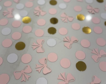 Pink Bow Confetti | Kid, Toddler Girls Birthday | Bow Table Decor | Cute Confetti | Party Decorations | Party Supplies | Bonjour Bow