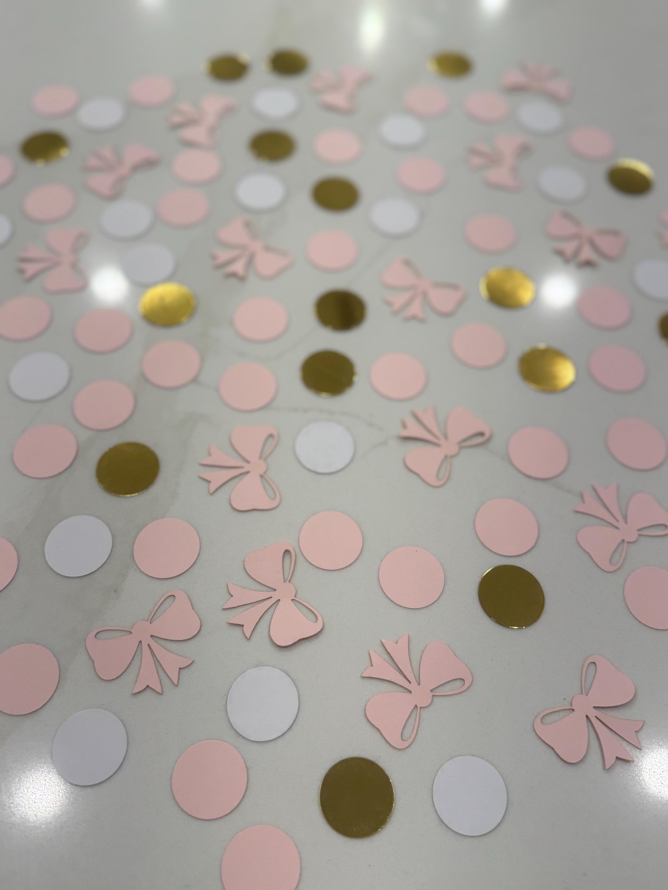 Pink Bow Confetti | Kid, Toddler Girls Birthday | Bow Table Decor | Cute Confetti | Party Decorations | Party Supplies | Bonjour Bow