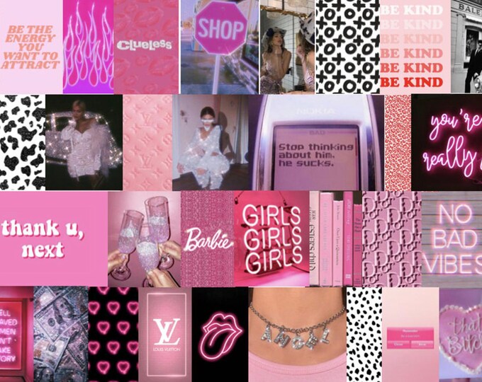 160 PINK, BOUJEE, BADDIE Collage Aesthetic. 