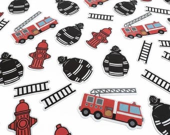 Confetti brandweerman 100 stuks, brandweerwagen decor babyshower, tafeldecoratie jongen verjaardagsfeestje, brandweerman thema feestartikelen