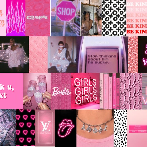 Photo Wall Collage Kit Blush Light Pink 2 Aesthetic set of - Etsy