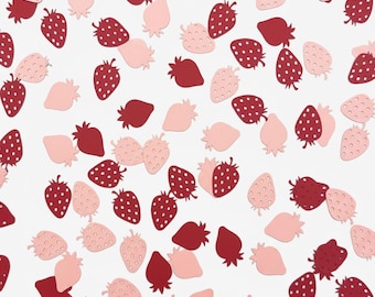 Confetti- Aardbeien | Zoete eerste verjaardag Berry | Berry First | Tafeldecoratie | Babyshower voor meisjes | Benodigdheden voor verjaardagsevenementen |