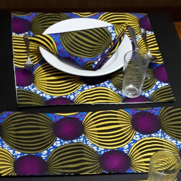 Napperon en wax,linge de table, inspiration africaine, art de la table, tissu wax africain