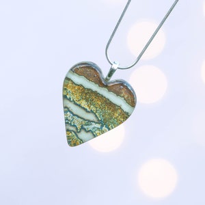 Fused glass heart pendant•mothers day gift•pretty necklace