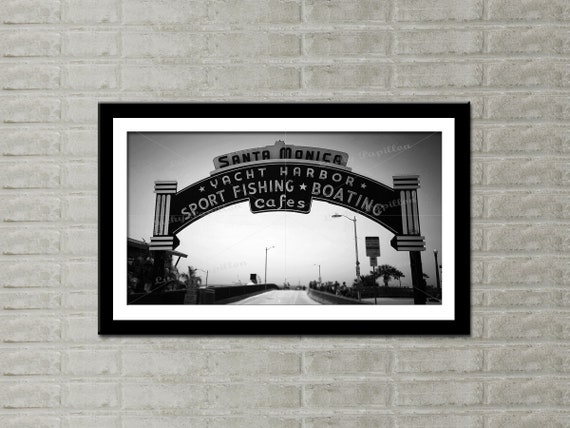California Sign Santa Monica Pier Landmark Los Angeles Etsy