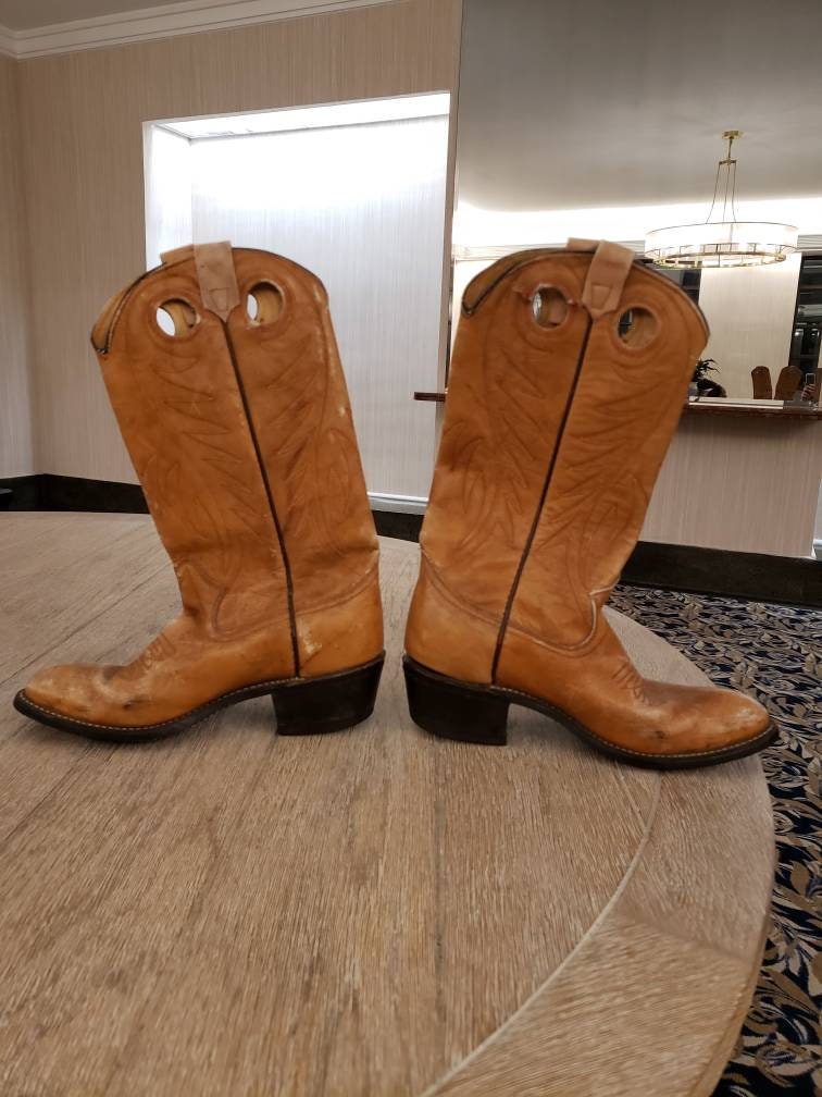 Vintage Texas Boot Brand Size 8D Cowboy Boots Etsy