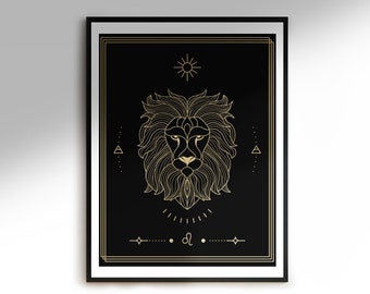 Leo Zodiac Print | Constellation Illustration (Digital Download)
