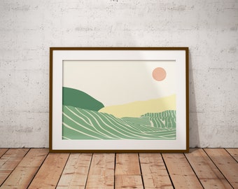 Minimalist Landscape Art Print: Modern Wall Decor (Digital Download)