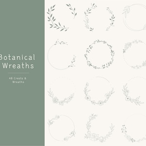 48 DISEGNI DI GHIRLANDA-cerchio bundle in formato SVG / ghirlande floreali in formato SVG / ghirlanda nuziale in formato SVG / corona di fiori in formato SVG / ghirlanda monogramma in formato SVG /
