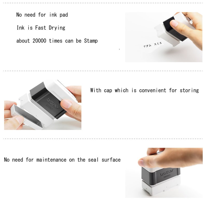 Japanese Kanji Hiragana Katakana Custom Name Self Inking Rubber Stamp1850