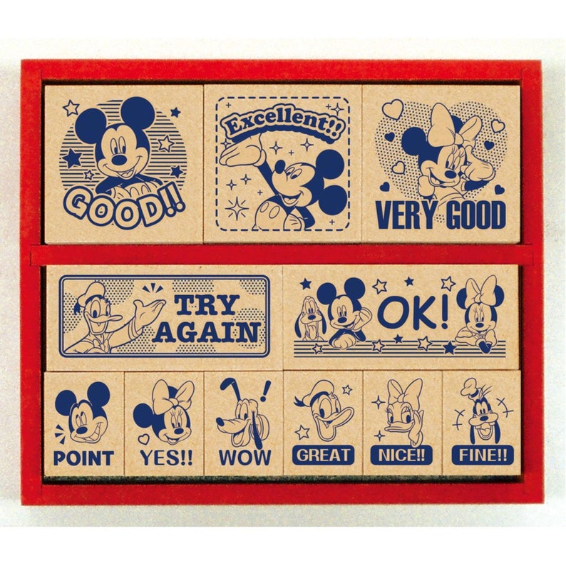 Disney Rubber Stamps Mickey Mouse Compliment 11set Etsy