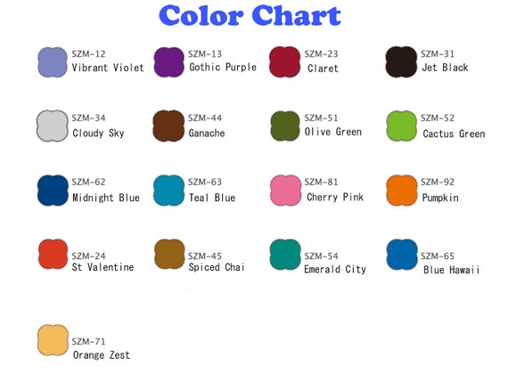 Stazon Ink Color Chart