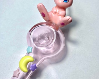 Mew Pipe Pokemon Glass Rose Handmade Miniature Collection Article