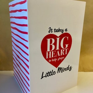 Teacher / Coach Appreciation Thank You Card (Big Heart, Little Minds)