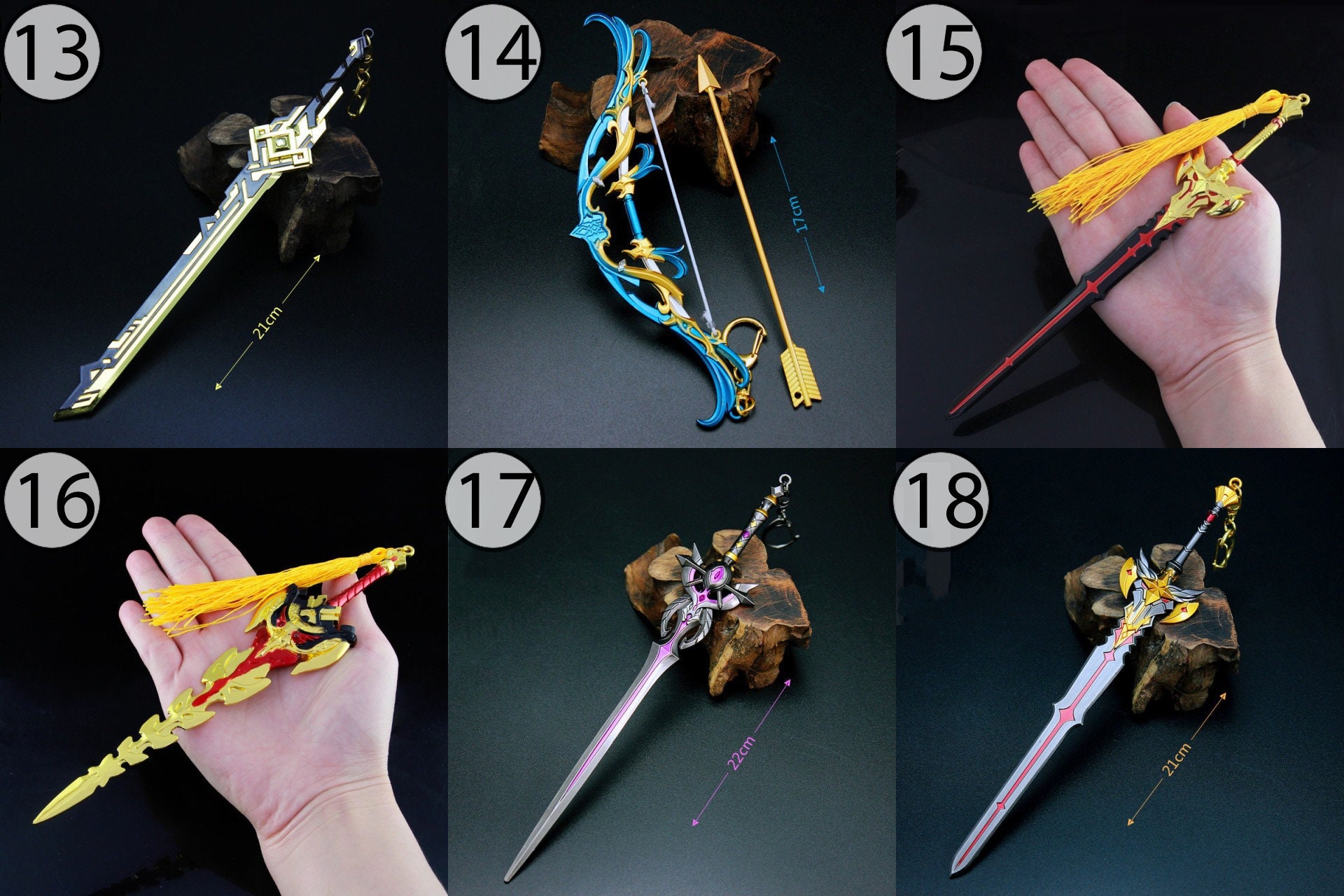 Genshin Impact Weapons Keychains 33 Styles Etsy