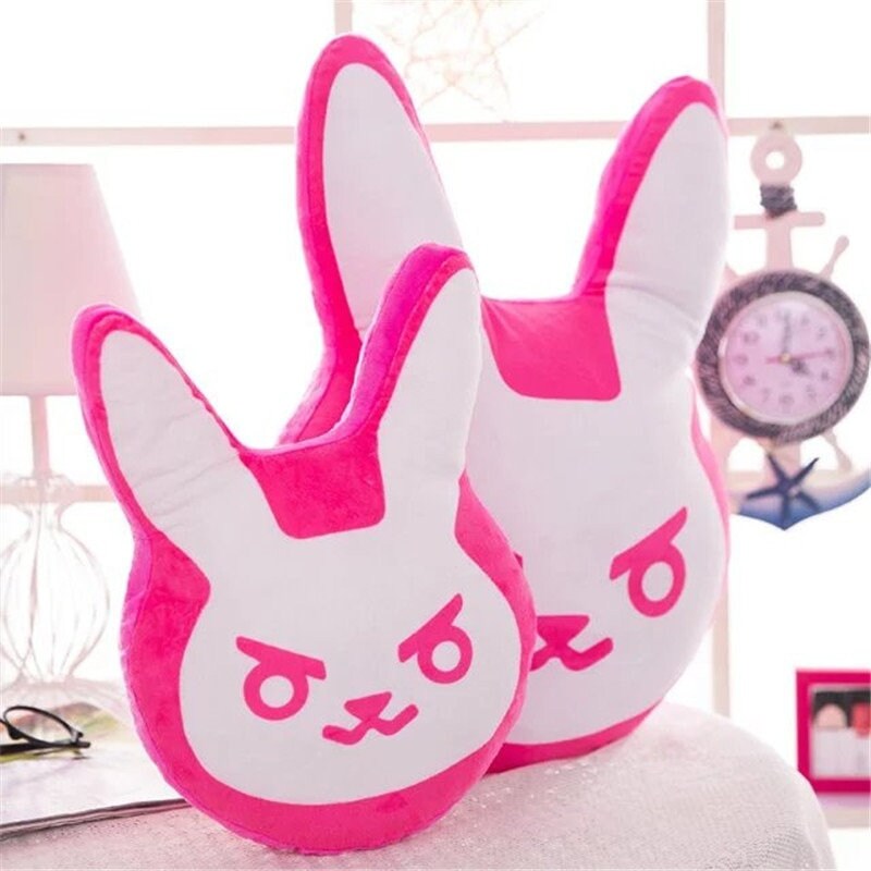 Overwatch D.Va Rabbit Plush Toy / Cute Pink DVa Rabbit Pillow for OW Fans