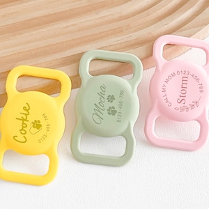 Personalized Engraved Airtag Case/ Pet Apple Air Tag Holder for Dog Collar/Silicone Pet Collar Holder/AirTag Dog Collar Cover/Dog Tag Collar