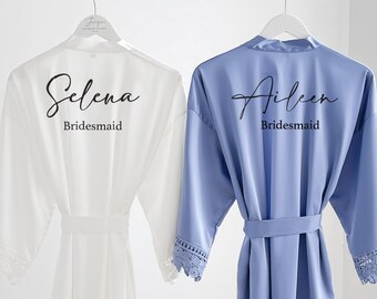 Personalized Bridesmaid Gifts Satin Robes/ Bridal Party Robes/ Wedding Robes/ Getting Ready Robes/ Bridesmaid Proposal Gifts/ Satin Robes