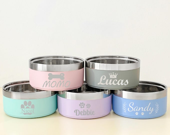 Personalized Dog Bowl Custom Dog Feeder Bowls Insulated/Cat Bowls/Pet Dog Cat Gifts/Stainless Steel Pet Bowl with Name/Food Bowl/Water Bowl