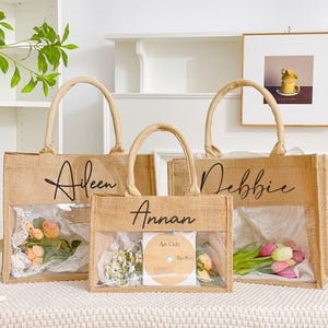 Personalized Tote Gift Bag/Bridesmaid Bags/Beach Bag Gift/Jute Bag/Bridal Party Gift/Thank You Bag/Bridesmaid Gifts/Bachelorette Party Favor