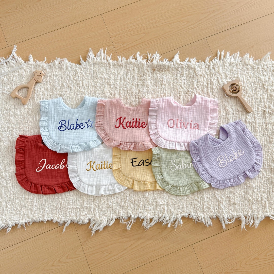 Personalized Baby Bib With Name/ Custom Infant Bib/ Embroidered Toddler ...