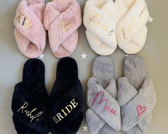 personalized gift custom gift bridesmaid slippers personalized slipers bridesmaid gift bridal party gift