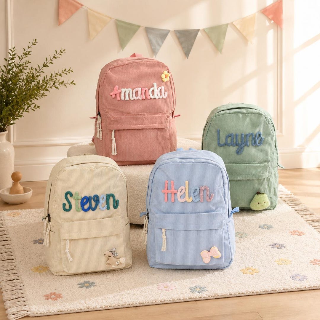 Personalized Corduroy Toddler Backpack/ Custom Name School Bag ...