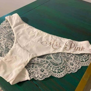Bride underwear lace wedding underwear Bride gift custom gift for bridesmaids hand gift honeymoon gift lace thong bachelor party gift image 6