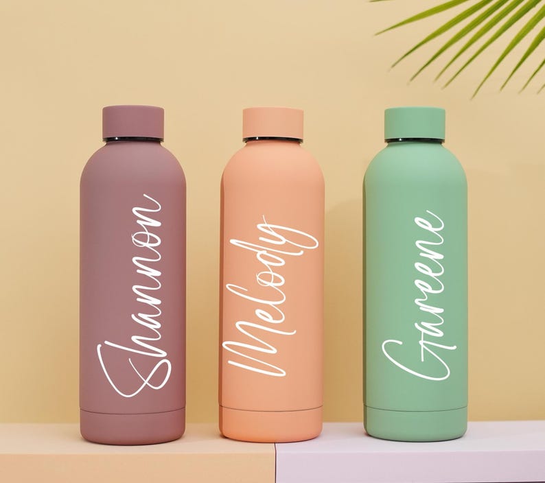 Personalized Stainless Steel Water Bottle, Personalized Bottle, Custom Bottle, Bridesmaids Gifts, Personalized Tumbler, Insulated Bottle image 1