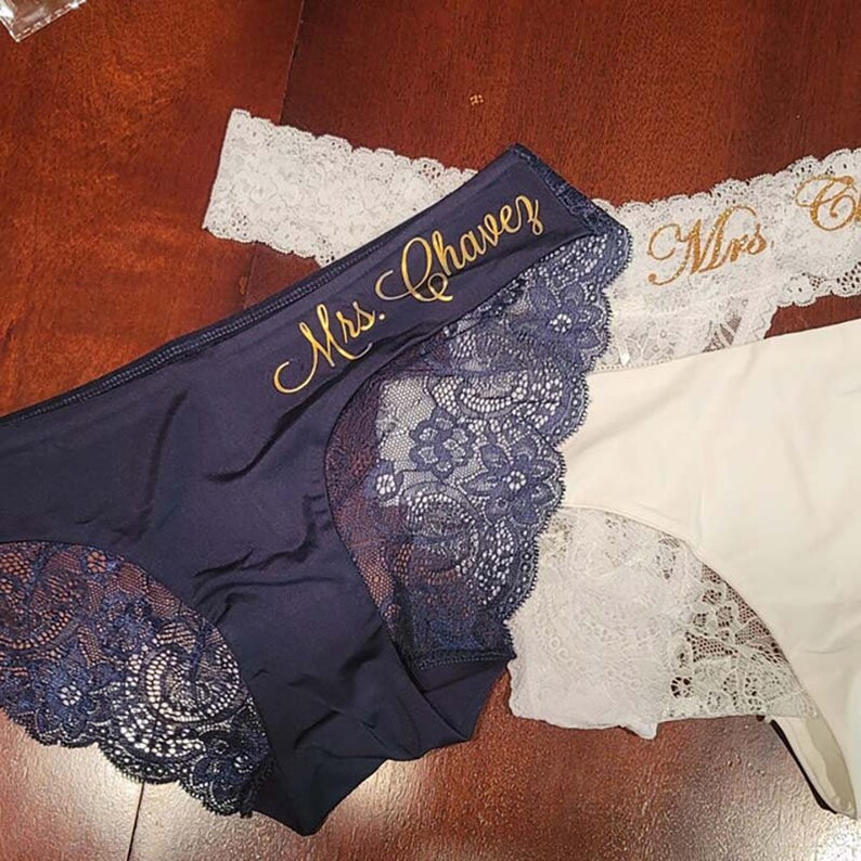 Bride underwear lace wedding underwear Bride gift custom gift for bridesmaids hand gift honeymoon gift lace thong bachelor party gift image 5