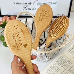 Personalized Bamboo Hair Brush/ Wood Paddle Hair Brush/ Mother Day Grandma Girl Gift/  Bridesmaid Gift/ Mom Natural Gift/ Hairbrush Kid Gift