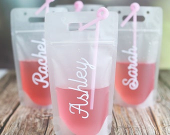 Wife of the Party Bride Drink Pouches Bachelorette party Booze Bag Bridesmaid Drink Adult Drink Pouches A001