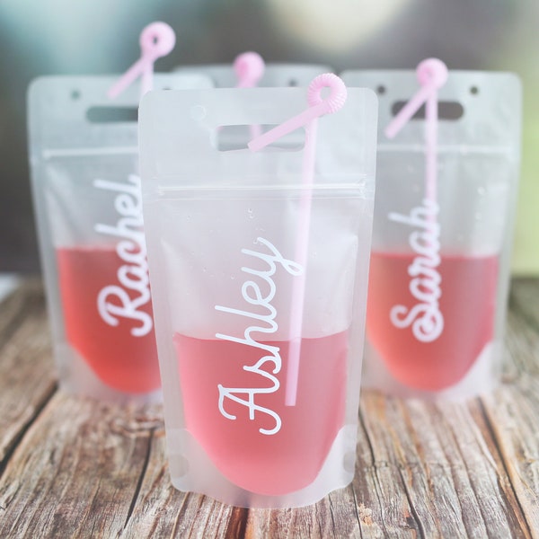 Wife of the Party Bride Drink Pouches Bachelorette party Booze Bag Bridesmaid Drink Adult Drink Pouches A001