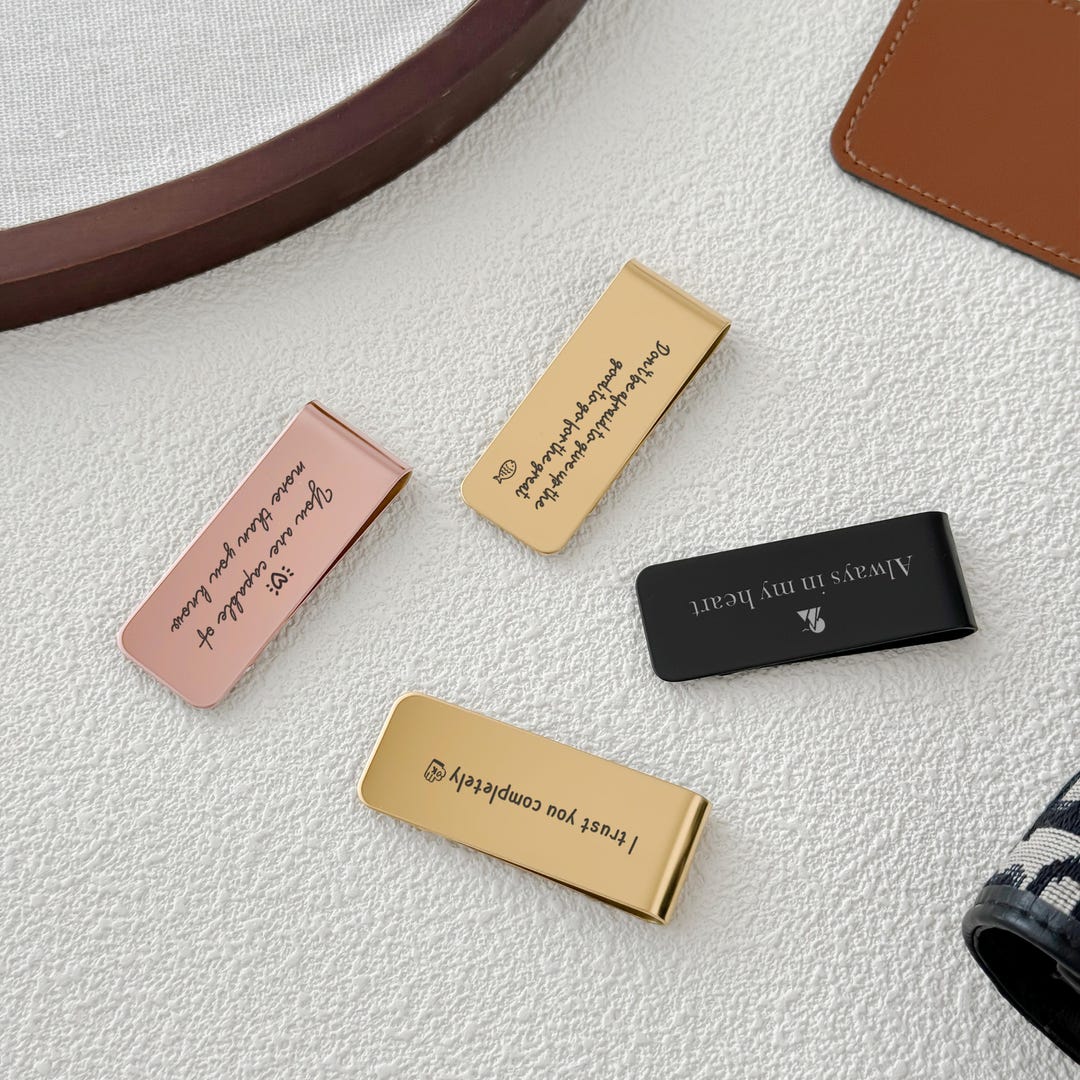Personalized Metal Cash Clip for Men/ Engraved Money Clip/ Father's Day ...