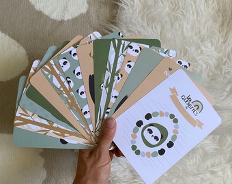 Baby panda milestone card
