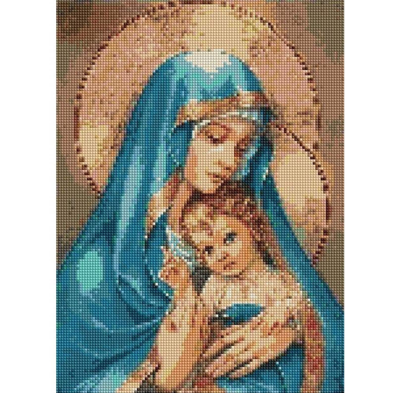5D DIY Diamond Painting Virgin Mary kids Christian Religion Etsy