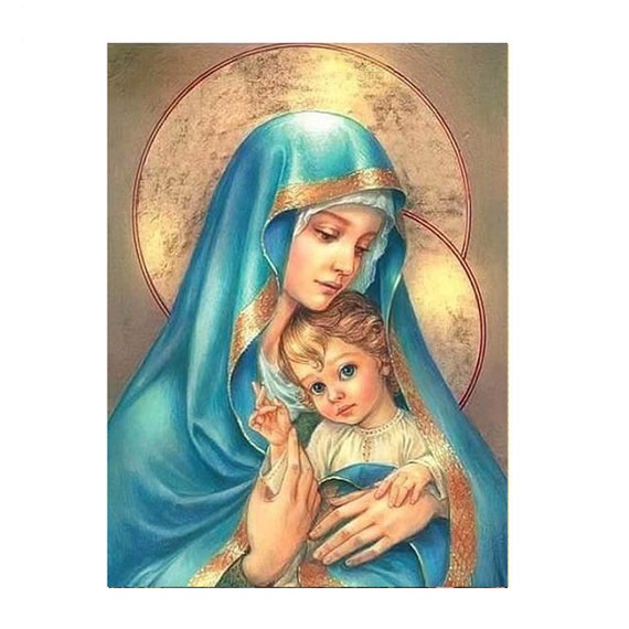 5D DIY Diamond Painting Virgin Mary kids Christian Religion Etsy