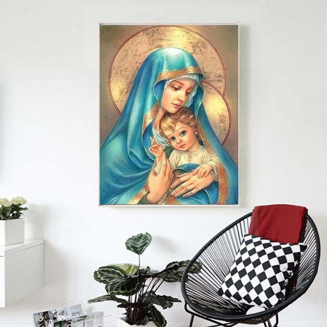 5D DIY Diamond Painting Virgin Mary kids Christian Religion Etsy
