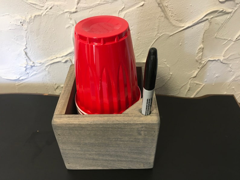 Solo Cup Holder With Sharpie. Party Cup Dispenser Rustic Etsy Sweden