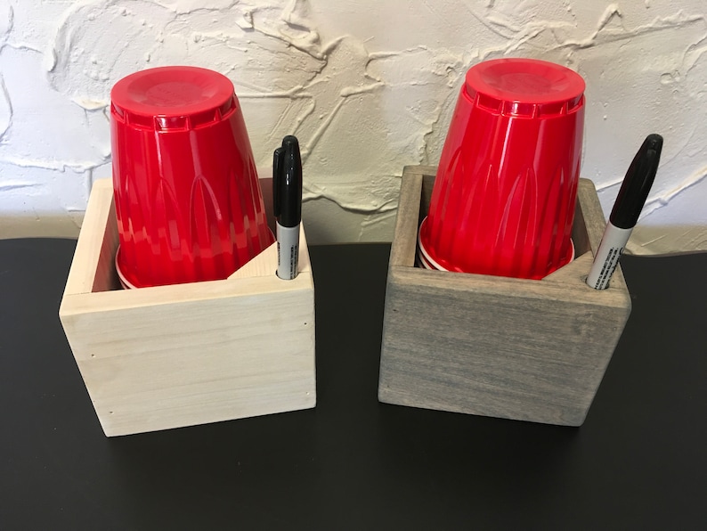 Solo Cup Holder With Sharpie. Party Cup Dispenser Rustic Etsy Sweden