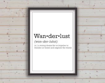 Wanderlust Travel Inspired Plik cyfrowy do pobrania Wydrukuj Dekorację ścienną