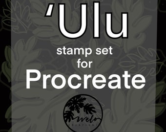 7 'Ulu Stamps for Procreate | Digital Download | 'Ulu Design | 'Ulu Leaf | Breadfruit Design | DIY | 'Ulu Brushes | made in Hawai’i