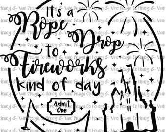 Rope Drop to Fireworks! Cut file for Cricut or Silhouette DIGITAL DOWNLOAD