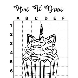 DIGITAL DOWNLOAD Printable How-To-Draw Cupcakes Grid Activities