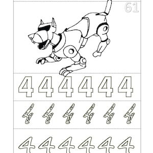 DIGITAL DOWNLOAD Kids Coloring Pages Printable Worksheets 120 Page Robot Activity Book