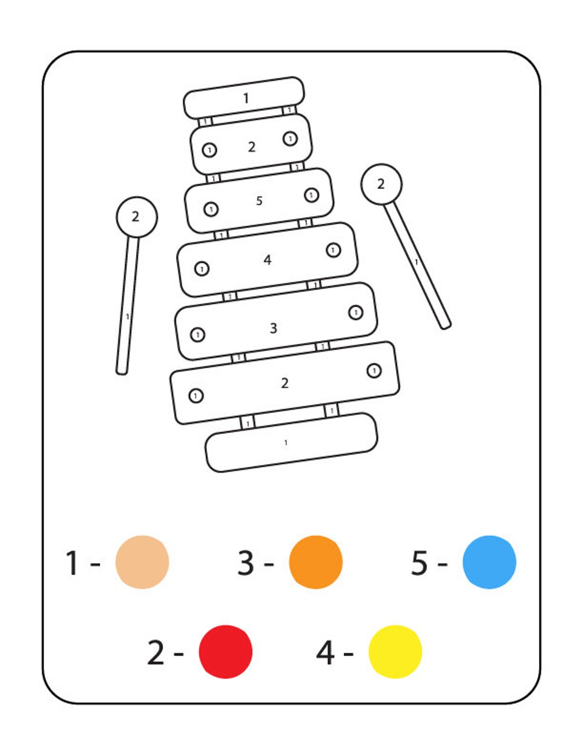DIGITAL DOWNLOAD Printable Color-by-number Coloring Pages for Kids - Etsy