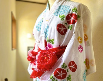 japanese antique ,child kimono,  for girl,  kimono, yukata kimono, summer kimono,free shipping,with obibelt, free shipping