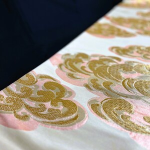 Gott skick, vintage fukuro obi, guldmolnbroderi, väggdekor, bordslöpare, gobeläng, fri frakt